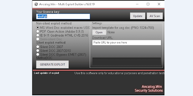 Ancalog exploit builder