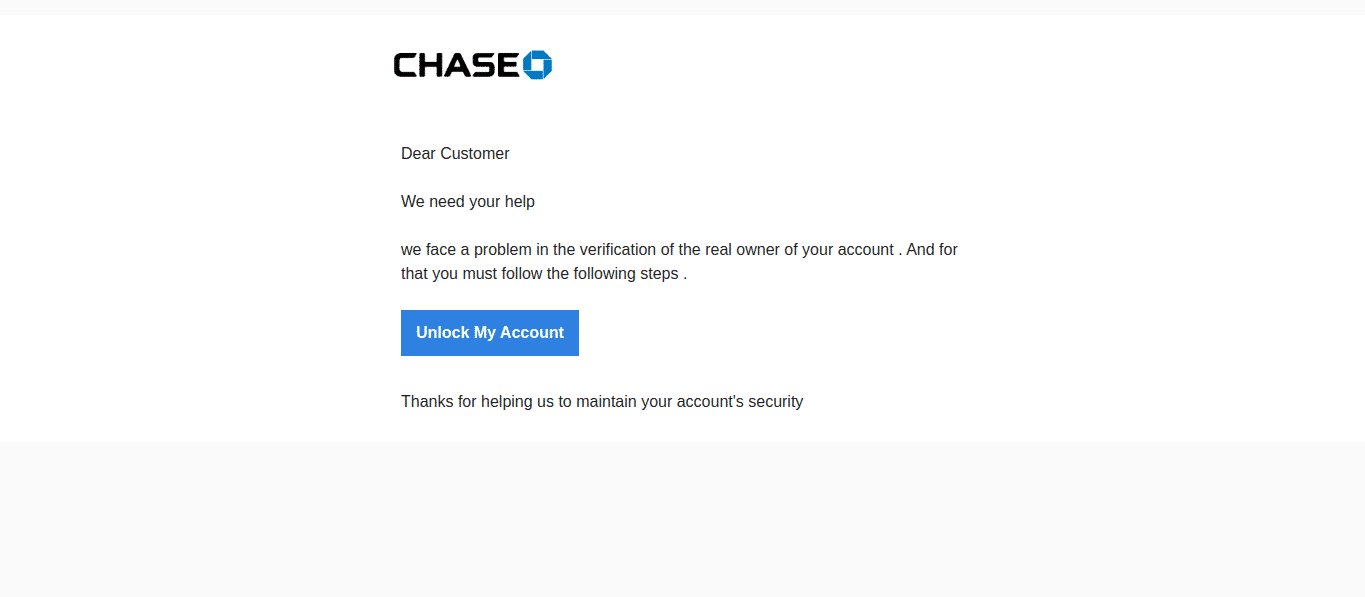 Chase letter