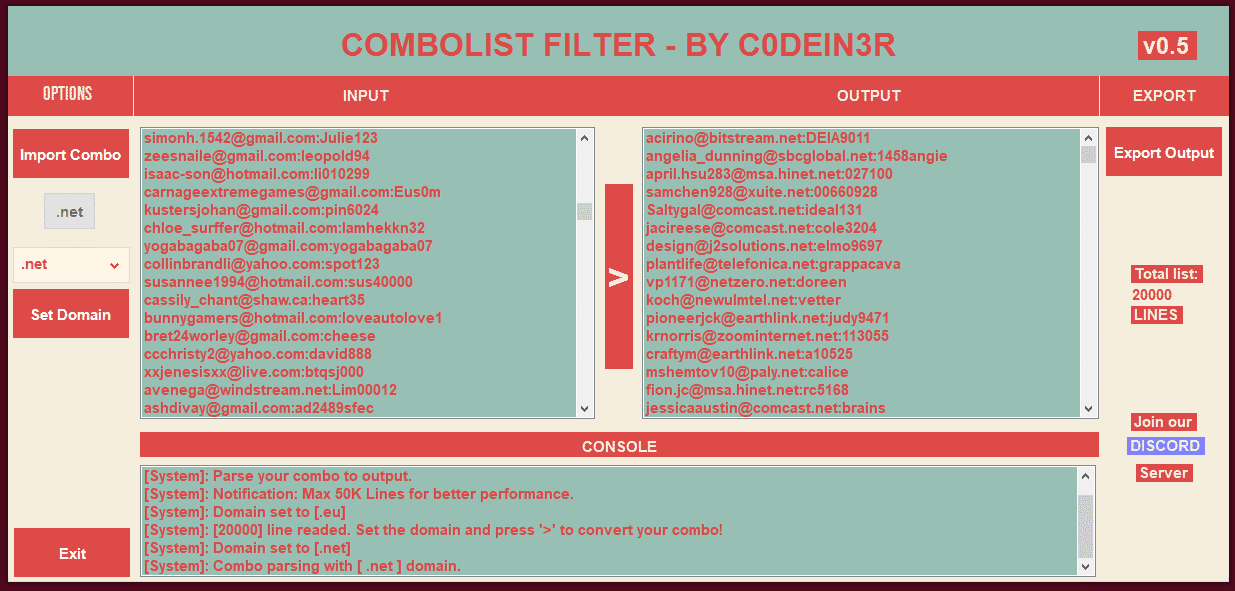 COMBOLIST PARSER