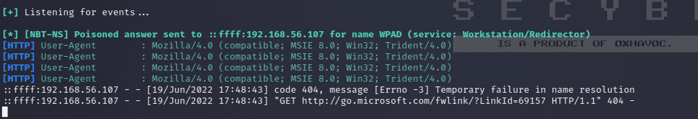Poisened victim machine log.
