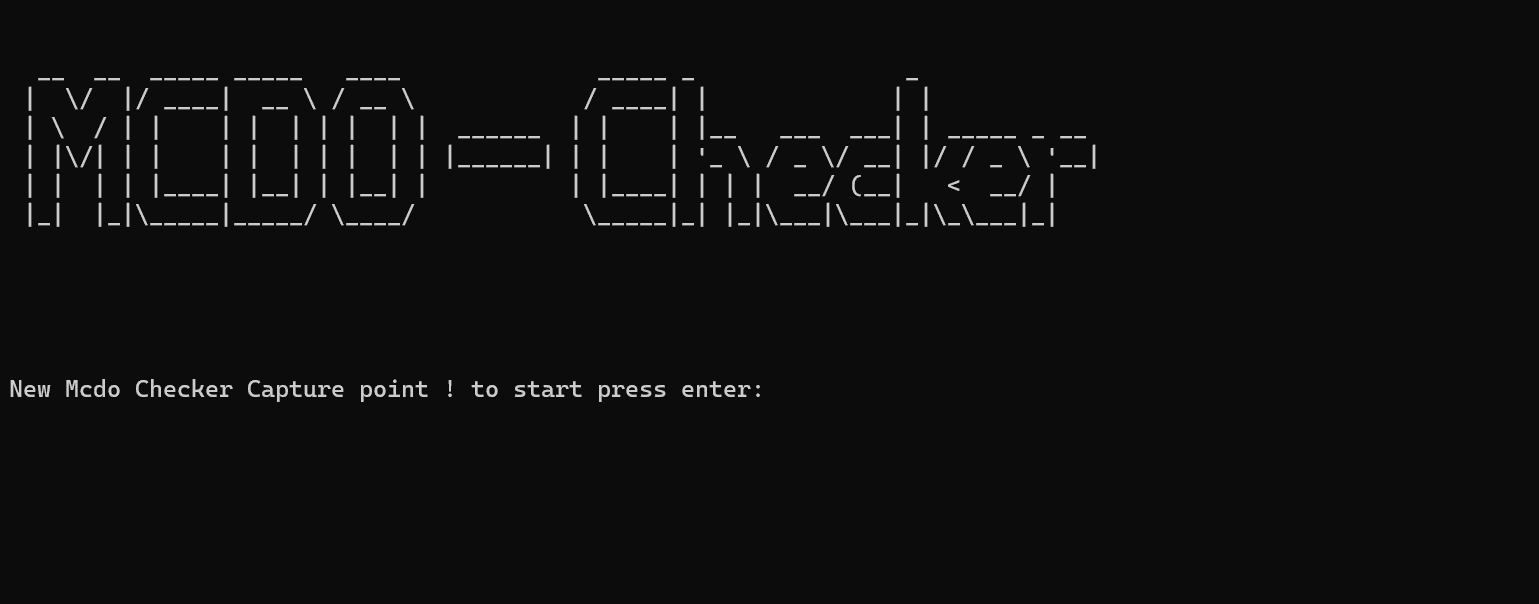 Screen mcdo checker