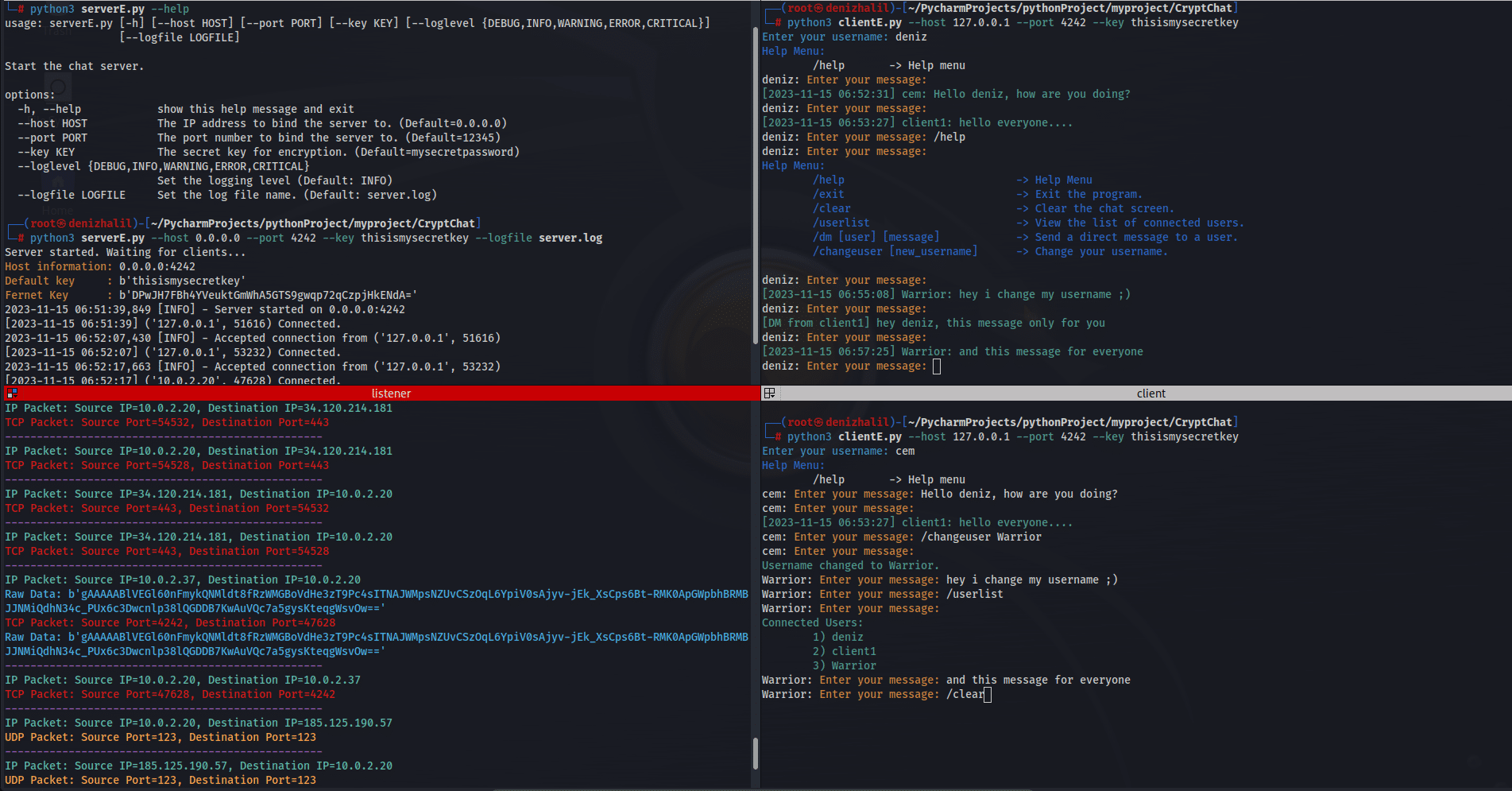 Server client listener 1