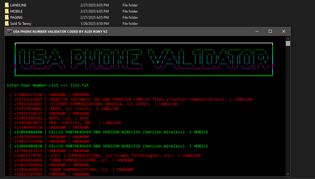 USA Phone Number Validator
